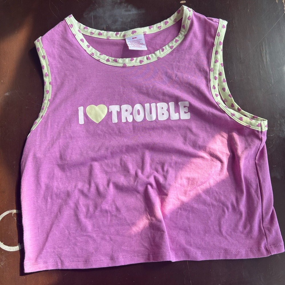The Children's Place Purple Top with Heart Trim